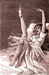 Histeria, um fenómeno extremamente mental, psicoses e psiconeuroses.1887 (gravura)
