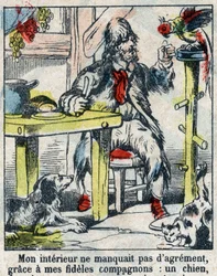Ilustração para o Livro de Daniel Defoe (De foe) "Robinson Crusoe". Imagens epinais do final do século XIX.