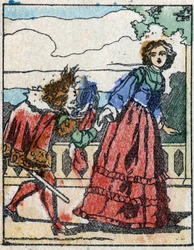 Ilustração de "Riquet a la houppe", conto de Charles Perrault (1628-1703), escritor francês. Gravura em madeira de "Imaging Pellerin" - Epinal, sd. Final do século XIX.