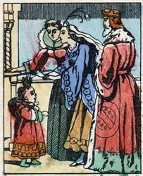 Ilustração de "Riquet a la houppe", conto de Charles Perrault (1628-1703), escritor francês. Gravura em madeira de "Imaging Pellerin" - Epinal, sd. Final do século XIX.