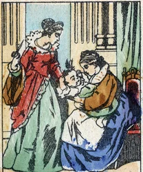 Ilustração de "Riquet a la houppe", conto de Charles Perrault (1628-1703), escritor francês. Gravura em madeira de "Imaging Pellerin" - Epinal, sd. Final do século XIX.