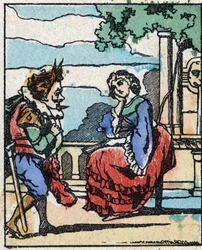 Ilustração de "Riquet a la houppe", conto de Charles Perrault (1628-1703), escritor francês. Gravura em madeira de "Imaging Pellerin" - Epinal, sd. Final do século XIX.