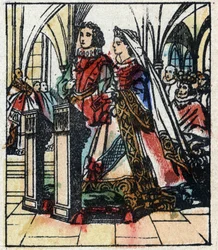 Ilustração do conto de Charles Perrault "Cinderela ou O Pequeno Chinelo de Vidro". Gravura em madeira de Imaging Pellerin - Epinal, sd. Final do século XIX.