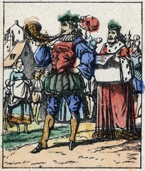 Ilustração do conto de Charles Perrault "Cinderela ou O Pequeno Chinelo de Vidro". Gravura em madeira de Imaging Pellerin - Epinal, sd. Final do século XIX.