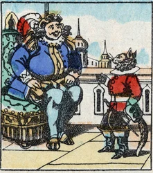 Ilustração do conto de Charles Perrault "The Cat Botte". Gravura em madeira de Imaging Pellerin - Epinal, sd. Final do século XIX.