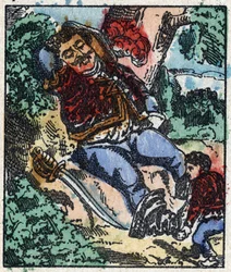 Ilustração do conto "Le petit poucet", de Charles Perrault. Gravura em madeira de Imaging Pellerin - Epinal, sd. Final do século XIX.
