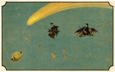 Ilustração do livro "Voyage dans la lune avant 1900" de A. de Ville-d