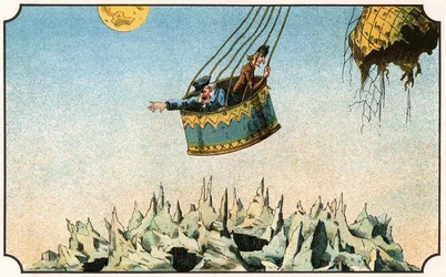 Ilustração do livro "Voyage dans la lune avant 1900" de A. de Ville-d