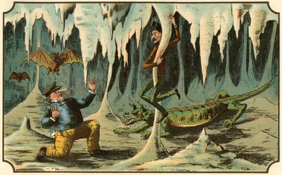 Ilustração do livro "Voyage dans la lune avant 1900" de A. de Ville-d
