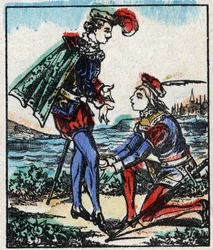 Ilustração do conto "As Aventuras do Grand Flandrin" Gravura em madeira de Imaging Pellerin - Epinal, sd. Final do século XIX.