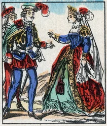 Ilustração do conto "As Aventuras do Grand Flandrin" Gravura em madeira de Imaging Pellerin - Epinal, sd. Final do século XIX.