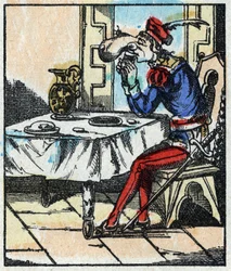 Ilustração do conto "As Aventuras do Grand Flandrin" Gravura em madeira de Imaging Pellerin - Epinal, sd. Final do século XIX.