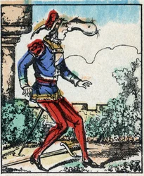 Ilustração do conto "As Aventuras do Grand Flandrin" Gravura em madeira de Imaging Pellerin - Epinal, sd. Final do século XIX.