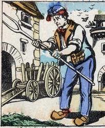 Ilustração do conto "O garfo do diabo" Gravura em madeira de Imaging Pellerin - Epinal, sd. Final do século XIX.