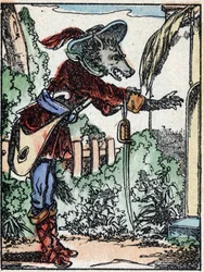 Ilustração do conto "O lobo, o bode e os sete biquetes" Gravura em madeira de Imaging Pellerin - Epinal, sd. Final do século XIX.
