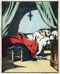 Ilustração do conto "Veridique History of Jeannot Serinet" Gravura em madeira de Imagery Pellerin - Epinal, sd. Final do século XIX.