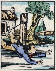 Ilustração do conto "Veridique History of Jeannot Serinet" Gravura em madeira de Imagery Pellerin - Epinal, sd. Final do século XIX.