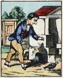Ilustração do conto "Veridique History of Jeannot Serinet" Gravura em madeira de Imagery Pellerin - Epinal, sd. Final do século XIX.