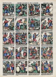 Imagens de Epinal da Casa Pellerin - cerca de 1913 - Ilustração para os Contos das Mil e Uma Noites. história de Ali Baba (Ali Baba) e 40 ladrões