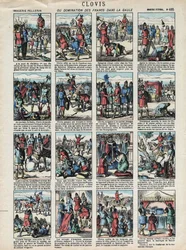 Imagens de Épinal da Casa Pellerin - cerca de 1913 - Clóvis ou o domínio dos Francos na Gália