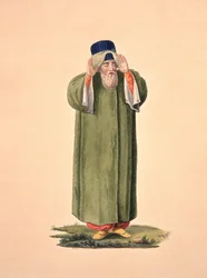 Imam Chamando à Oração, provavelmente por Cousinery, período Otomano, terceiro quartel do século XVIII (wc on paper)