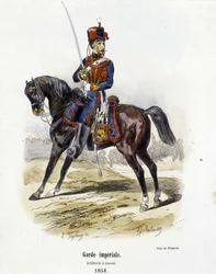 Guarda Imperial: Artilharia a cavalo em 1854 - no "Histoire de l