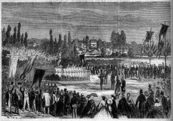 Inauguração da estátua de Bernard Palissy (1510-1589), oleiro francês, em Joinville le Pont