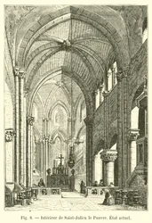 Interior de Saint-Julien le Pauvre, estado atual