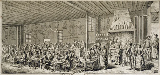 Interior de um cabaré "Ramponaux", sd. Século XVIII