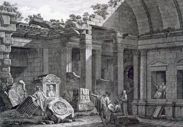 Interior do Templo de Diana, Nimes, de Antiguidades da França: Vol. I, Monumentos de Nimes