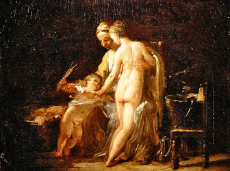 Interior com uma Senhora no seu Banho, c.1800 (óleo sobre painel(