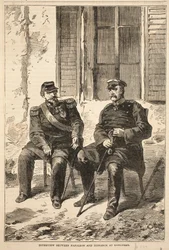 Entrevista entre Napoleão e Bismarck em Doncherry, ilustração de Cassells História da Guerra entre a França e a Alemanha, 1870-1871