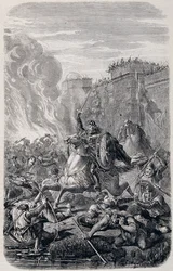 Invasão e pilhagem de Roma por Alarico 1, Rei dos Visigodos 410 - in "História dos Papas, Reis, Rainhas e Imperadores" por Lachatre, T.1