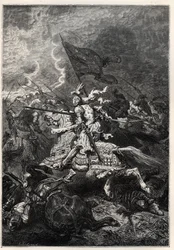 Guerras Italianas - Batalha de Fornovo - Liga de Veneza derrotada pelo rei francês Carlos VIII - 1ª Guerra Italiana - Batalha de Fornovo (Fornovo) (Itália) sob Charles VIII 6 de Julho