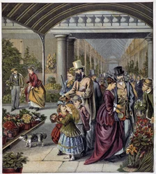 Flower garden - in "Shop des petits enfants: en vacances", ed. Hachette, n.d., c.1900