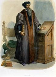 Jean Calvin (Jean Cauvin, reformador e escritor francês (1509-1564) - em "Le Plutarque francais", Ed. Mennechet