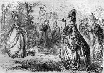Jeanne Becu, Condessa (ou Madame) do Barry (1743-1793)) favorita de Luís XV no Pavilhão de Lucienne. Gravura no "Histoire des papes-kings-queens-et-empereurs a travessa les centuries" de Maurice Lachatre