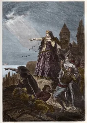 Joanna of Flanders vê a frota inglesa chegar para aliviar Hennebont