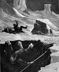 Joseph Rene Bellot (1826-1853), marinheiro francês no arquipélago ártico canadense, morreu em 1853. "História popular da ciência, invenções e descobertas desde os primeiros séculos até os dias de hoje", por Bitard Adolphe 1880.