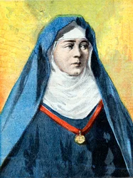 Julienne Duguesclin (1377-1404) Freira beneditina, ilustração "Le Petite Journal" de 23 de Julho de 1894 (gravura)