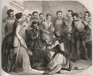 Julita Guagnini pediu à Rainha Catarina de Medicis (Caterina de Medici) (1519-1589) que a levasse ao seu serviço. Ela se tornou amante de Louis de Bussy d
