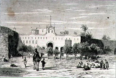 Cartum, Sudão, na década de 1860, gravada por Alfred Louis Sargent (b.1828) (gravura)