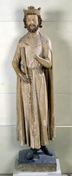 Rei Childeberto I (497-558) da Abadia de Saint-Germain-des-Pres, c.1239-44 (calcário)