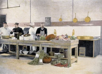 Cozinha da cantina - em "Album militaire" - Legião da Guarda