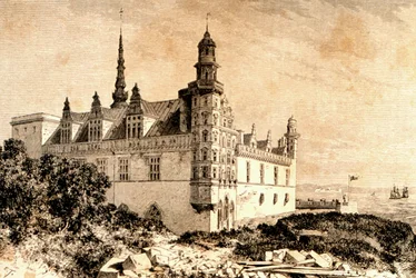 Castelo de Kronborg, Hillerod, Dinamarca, década de 1850, do `The World Tour, publicado em Paris, na década de 1860