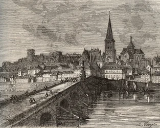 La Charite sur Loire - La Charite-sur-Loire - Nievre, na região da Borgonha - gravação em "França ilustração: geografia, história, administração estatística" por V.-A. Malt-Brown. 1884