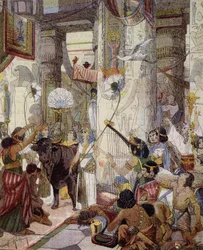 O passeio do Apis de carne - in "Le Petit Francais Illustré", c. 1900 (gravura)