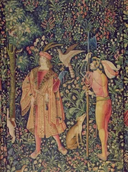 La Vie Seigneuriale - partindo para a caça, c.1500