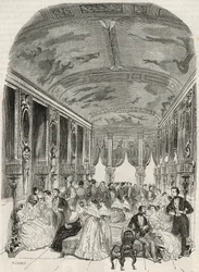 A chamada galeria de Lebrun, servindo de sala de convívio durante o baile - Hôtel Lambert na Île Saint-Louis, 2 rue Saint-Louis-en-l