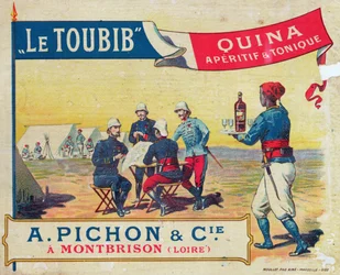 Rótulo para Le Toubib Aperitivo e Vinho Tônico, final do século XIX